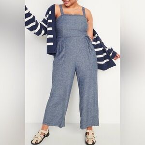 Old Navy Linen Blend Denim Jumpsuit XXL